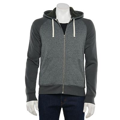 Men s Sonoma Goods For Life Raglan Sherpa Lined Fleece Hoodie