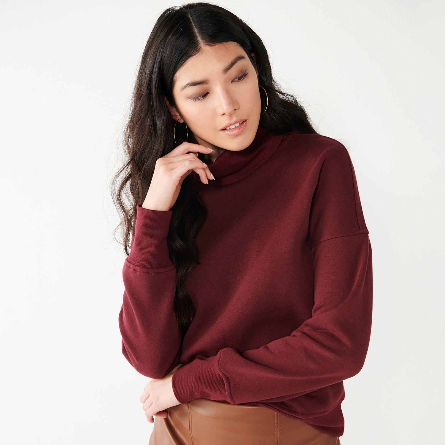 women's turtleneck sweatshirts