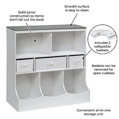 Badger Basket Combo Bin Storage Unit with Three Baskets