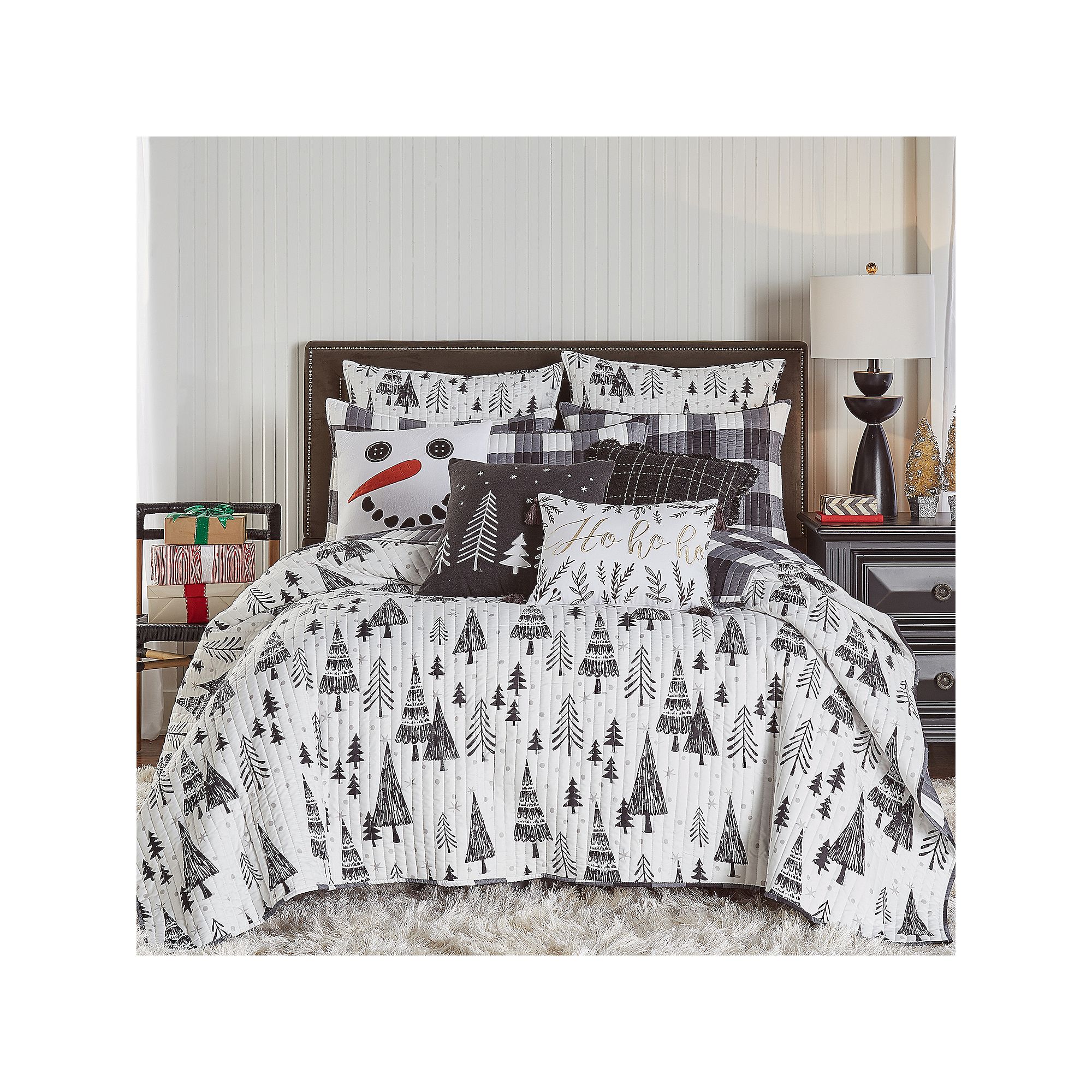 Levtex Home Northern Star Quilt Set with Shams, Black