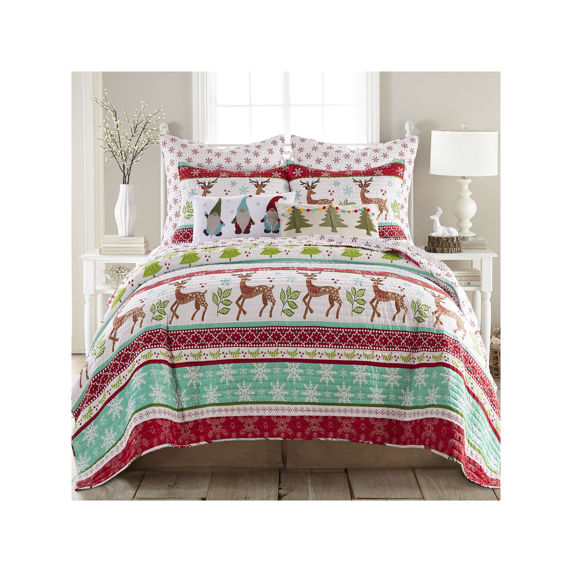 Levtex Home Let It Snow Quilt Set, Red