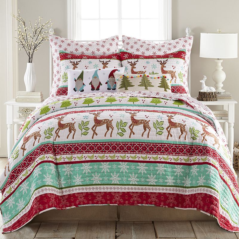 Levtex Home Let It Snow Quilt Set, Red, King