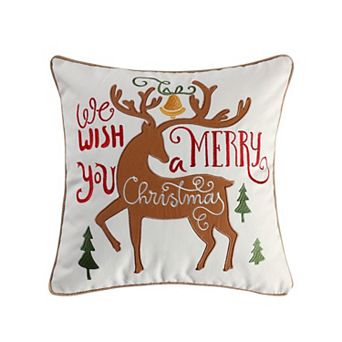 Levtex Home Tinsel Merry Deer Throw Pillow