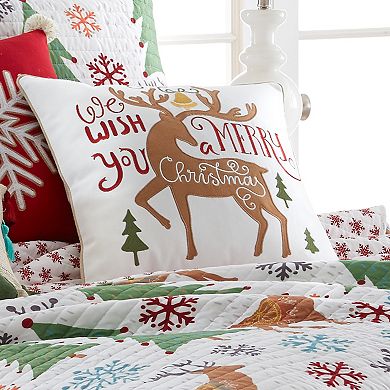 Levtex Home Tinsel Merry Deer Throw Pillow