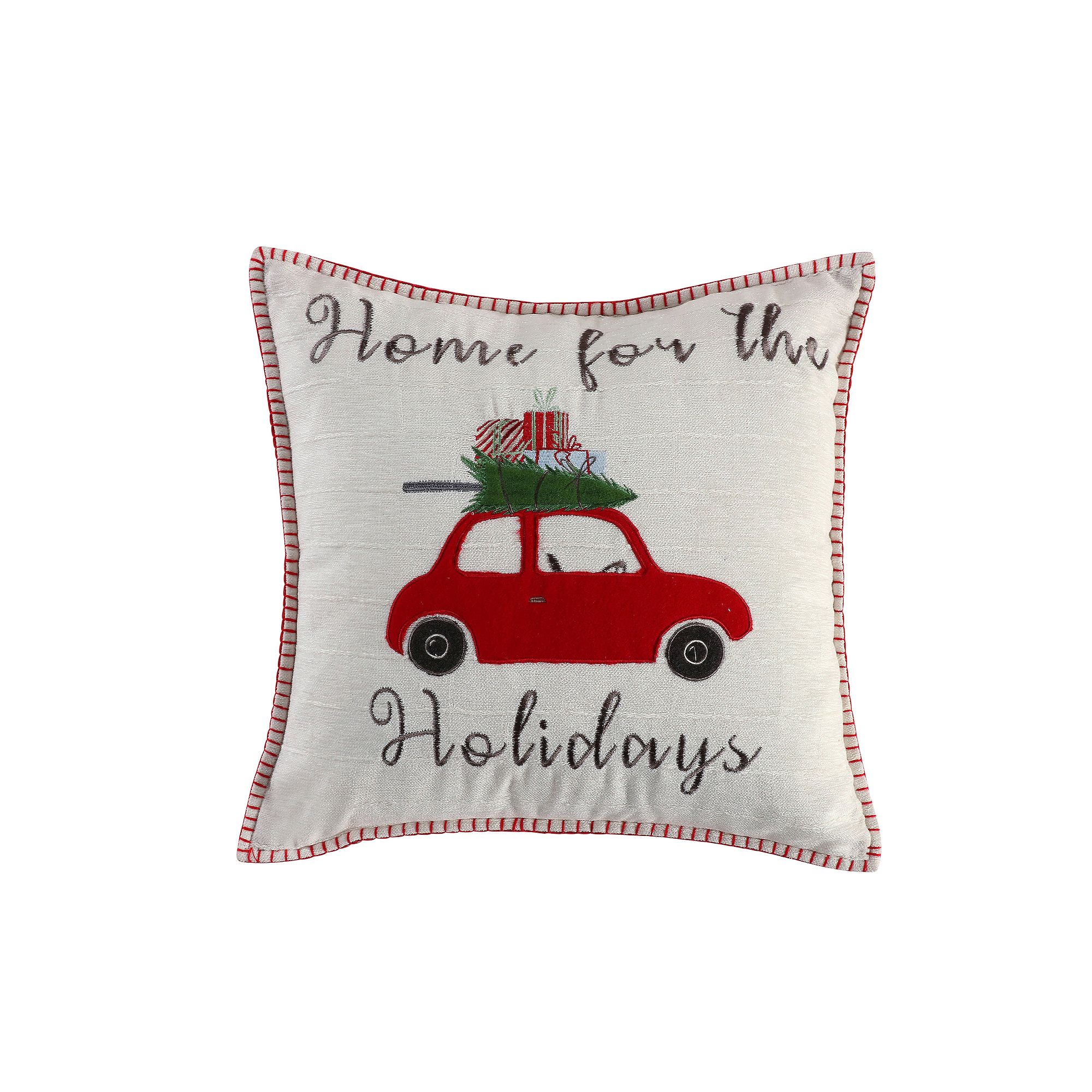 Levtex Home Road Trip Home For the Holidays Throw Pillow, Red