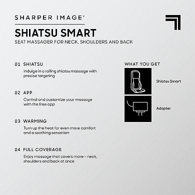 Sharper Image App Enabled Back & Neck Seat Topper Massager