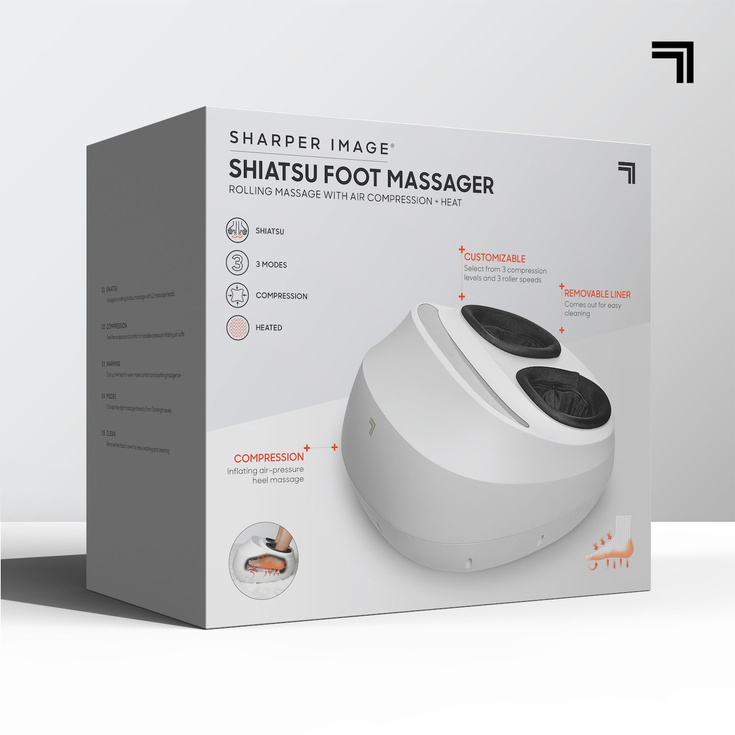 Sharper Image Shiatsu Foot Massager with Compression and Heat