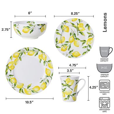 Mikasa Lemons Bone China 16-pc. Dinnerware Set