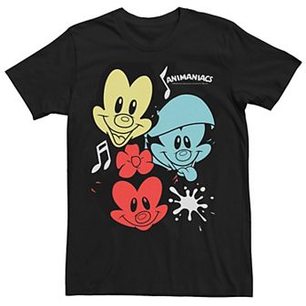Men's Animaniacs Yakko Wakko Dot Colorful Portraits Tee