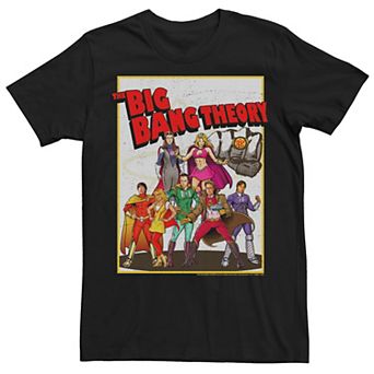 Men's Big Bang Theory Super Hero Comic Book Style Tee