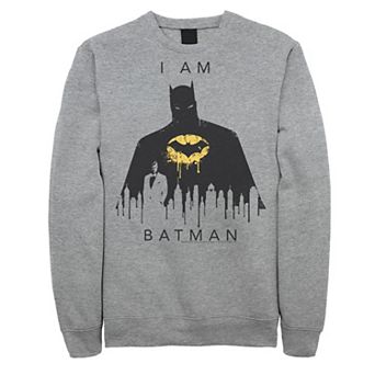 Men's DC Comics I Am Batman Skyline Poster Sweatshirt