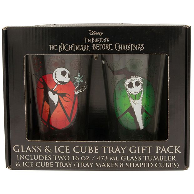 The Nightmare Before Christmas Holiday Pint Glass Set with Ice Tray