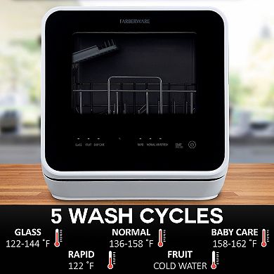 Farberware® Professional Compact Portable Countertop Dishwasher with Built-In Water Tank