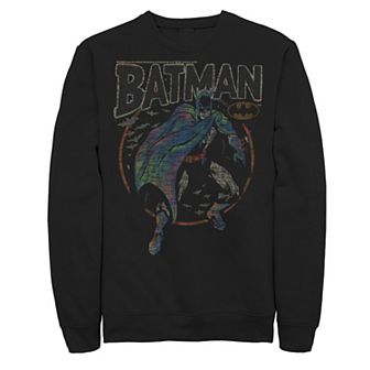 Men's Batman Faded Colorful Poster Sweatshirt