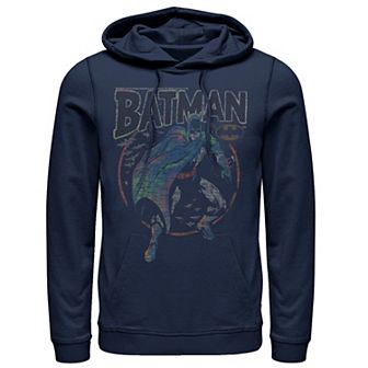 Men's Batman Faded Colorful Poster Hoodie