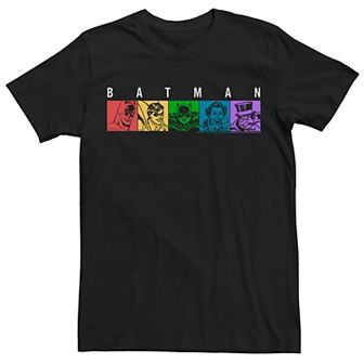 Men's Batman Main Character Colorful Lineup Tee