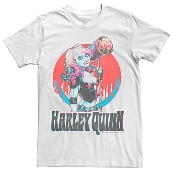 Men's Batman Harley Quinn Paint Drip Retro Logo Tee
