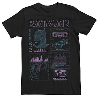 Men's Batman Schematics Stack Tee