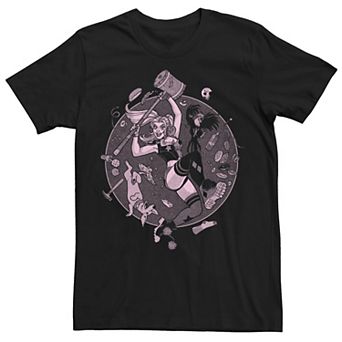 Men's Batman Harley Quinn Circle Items Logo Tee
