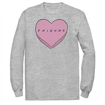 Men's Friends Valentine's Day Candy Heart Logo Long Sleeve Tee