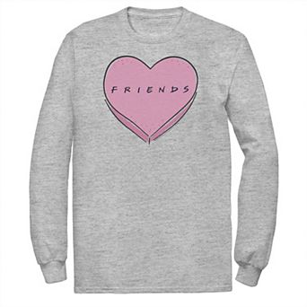 Men's Friends Valentine's Day Candy Heart Logo Long Sleeve Tee