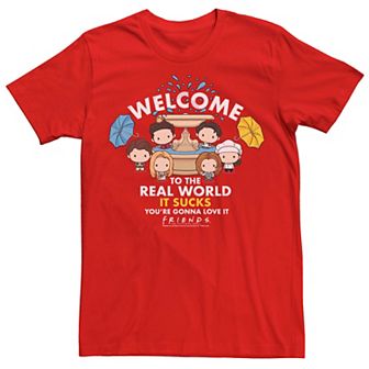 Men's Friends Chibi The Real World Sucks Tee