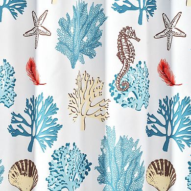 Lush Decor Coastal Reef Feather Shower Curtain