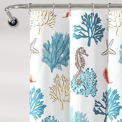 Lush Decor Coastal Reef Feather Shower Curtain