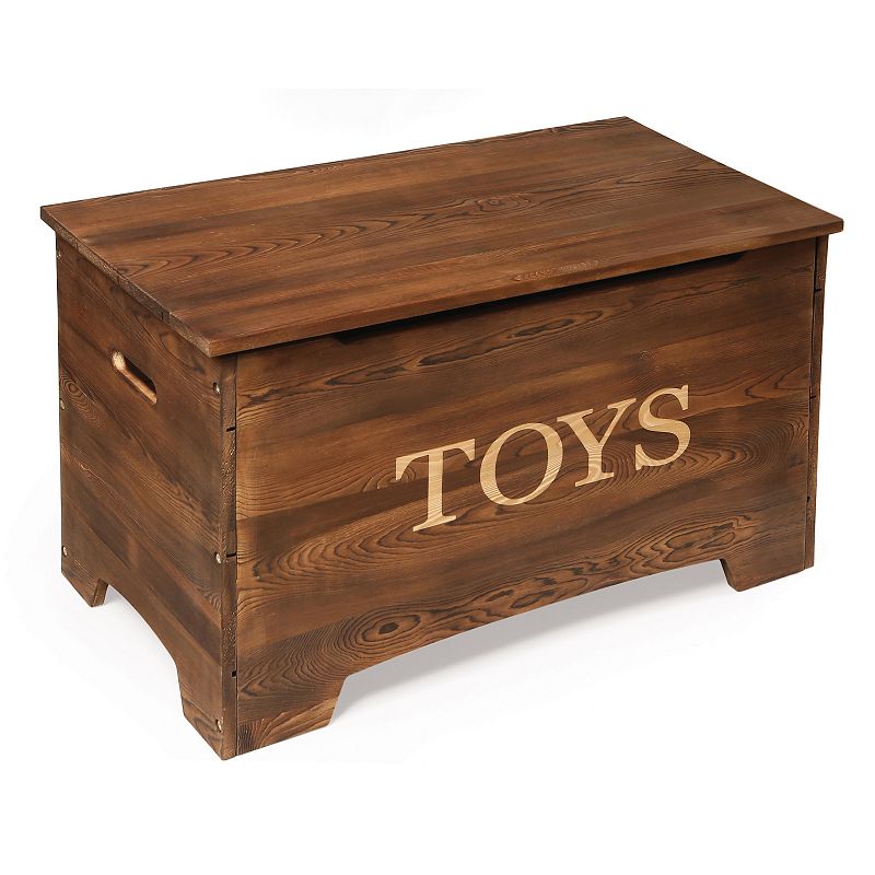 Badger Basket Solid Wood Rustic Toy Box, Brown