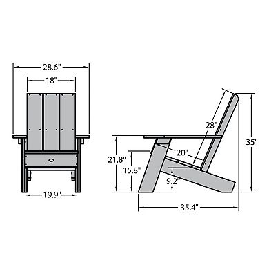 Highwood Italica adirondack chair dimensions diagram