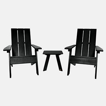 Highwood USA Barcelona Modern 3 pc Adirondack Chair & Side Table Set