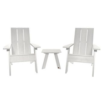 Highwood USA Barcelona Modern 3 pc Adirondack Chair & Side Table Set