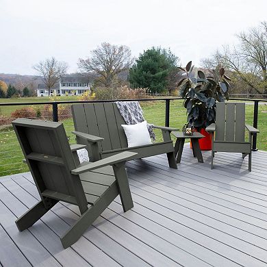 Highwood USA Barcelona Modern Indoor / Outdoor Patio Chair & Table 4-piece Set