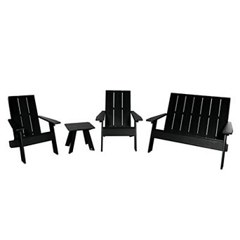Highwood USA Barcelona Modern Indoor / Outdoor Patio Chair & Table 4 pc Set