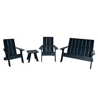 Highwood USA Barcelona Modern Indoor / Outdoor Patio Chair & Table 4 pc Set