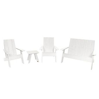 Highwood USA Barcelona Modern Indoor / Outdoor Patio Chair & Table 4 pc Set