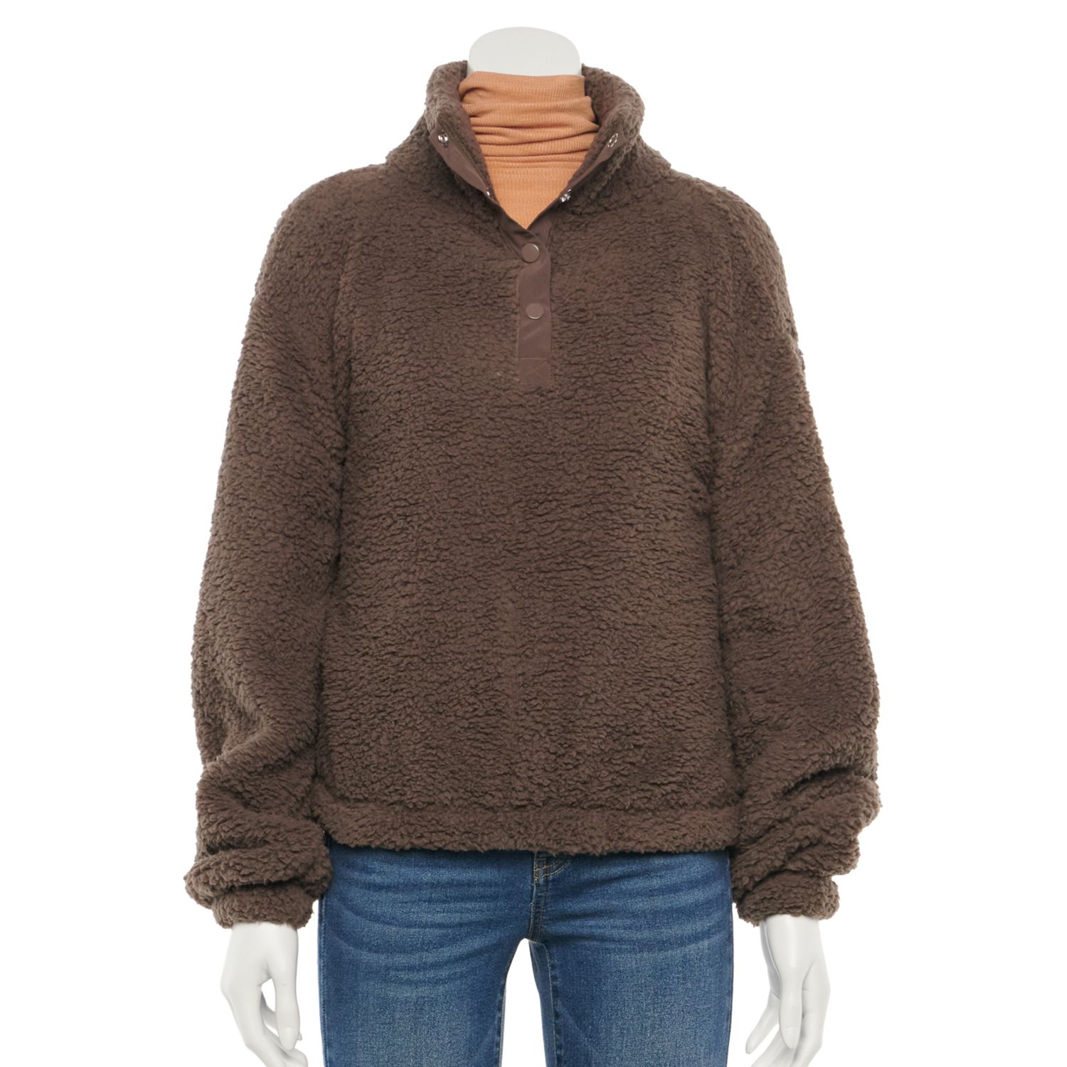 sherpa pullover brown