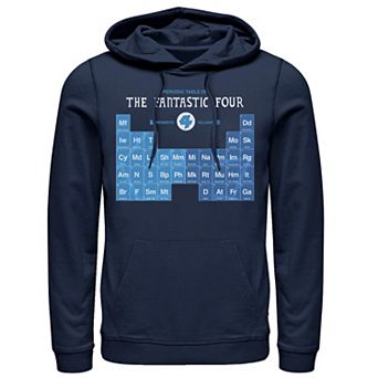 Men's Marvel Fantastic Four Members And Villains Periodic Table Hoodie