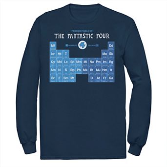Men's Marvel Fantastic Four Members And Villains Periodic Table Tee