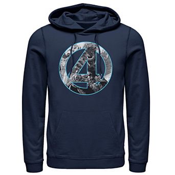 Men's Marvel Fantastic Four Comic Fill Center Chest Logo Hoodie