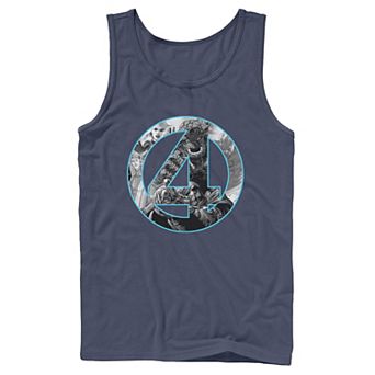 Men's Marvel Fantastic Four Comic Fill Center Chest Logo Tank Top