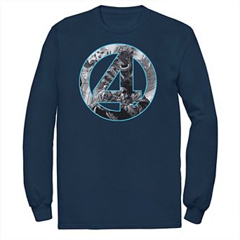 Men's Marvel Fantastic Four Comic Fill Center Chest Logo Tee