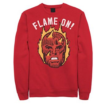 Men's Marvel Fantastic Four The Human Torch Flame On Portrait Sweatshirt