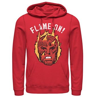 Men's Marvel Fantastic Four The Human Torch Flame On Portrait Hoodie