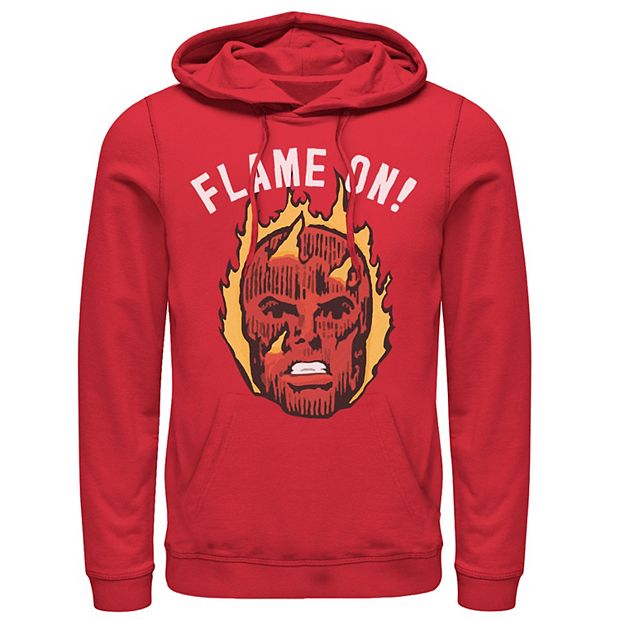 Men's Marvel Fantastic Four The Human Torch Flame On Portrait Hoodie