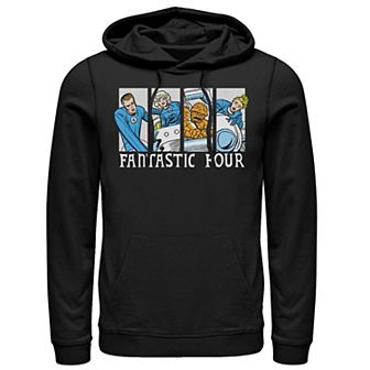 Men's Marvel Fantastic Four Group Shot Comic Themed Panels Hoodie