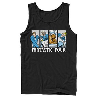 Men's Marvel Fantastic Four Group Shot Comic Themed Panels Tank Top