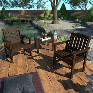 Highwood USA 2-piece Lehigh Garden Chair with Side Table Set