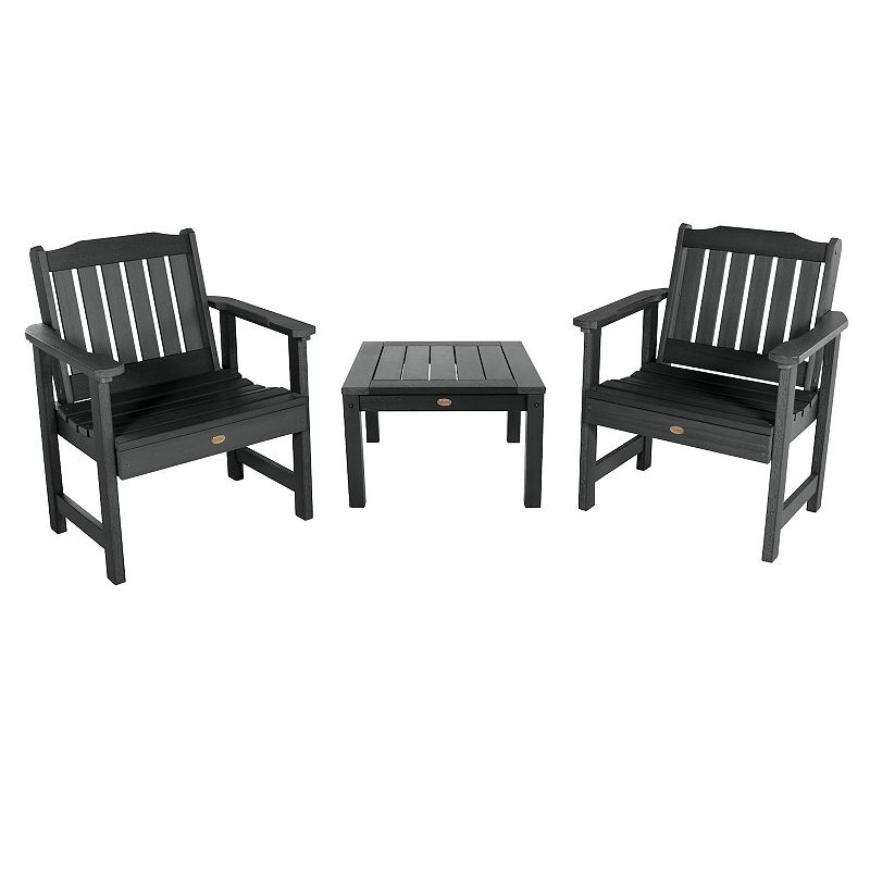 Highwood 2-piece Lehigh Garden Chair with Side Table Set, Black