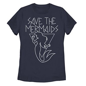 Disney's The Little Mermaid "Save The Mermaids" Juniors' Line Art Tee